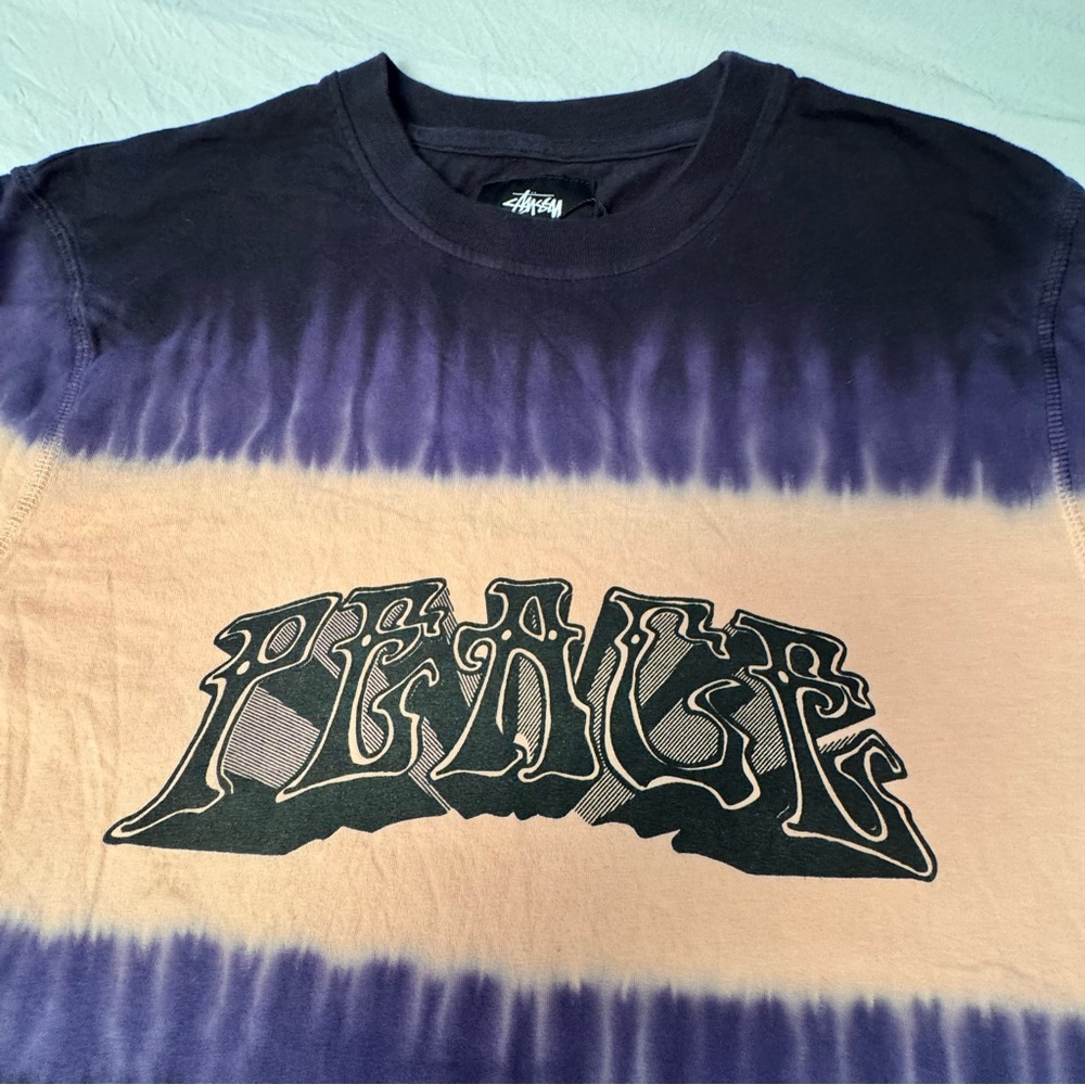 Stüssy PEACE Tie Dye T-Shirt Size Small Long Sleeve Stussy Skater India